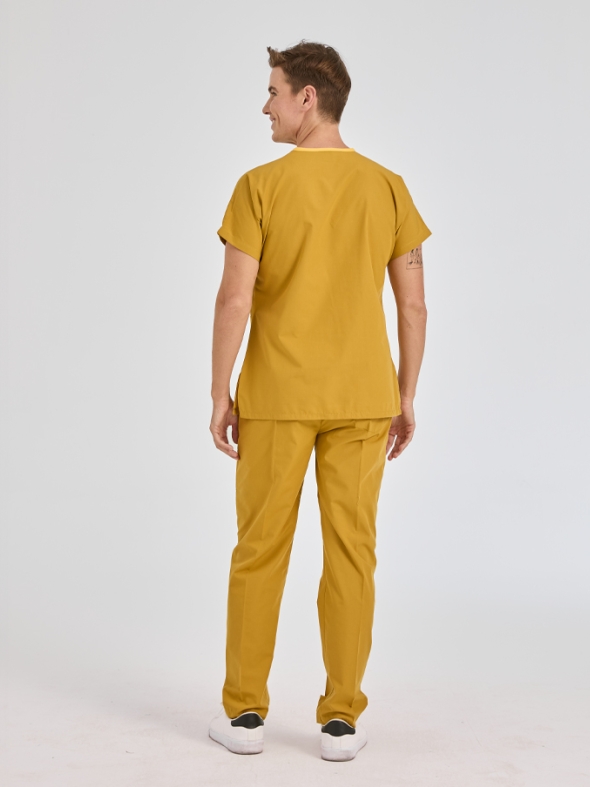 Mustard Dr. Greys Doctor Nurse Medical Scrubs Set Poly‑cotton blend fabric