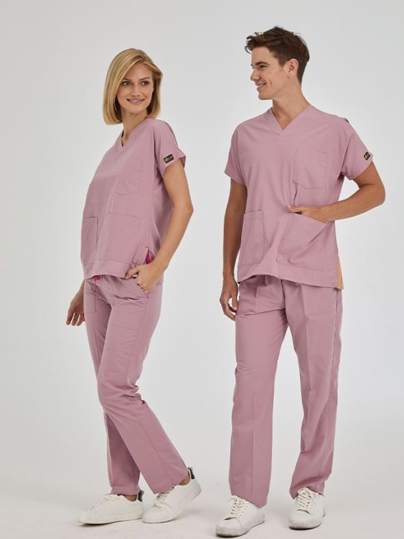 Altrosa Dr. Greys Medizinischer Scrubs Set für Ärzte und Pflege Polyester-Baumwoll-Mischgewebe