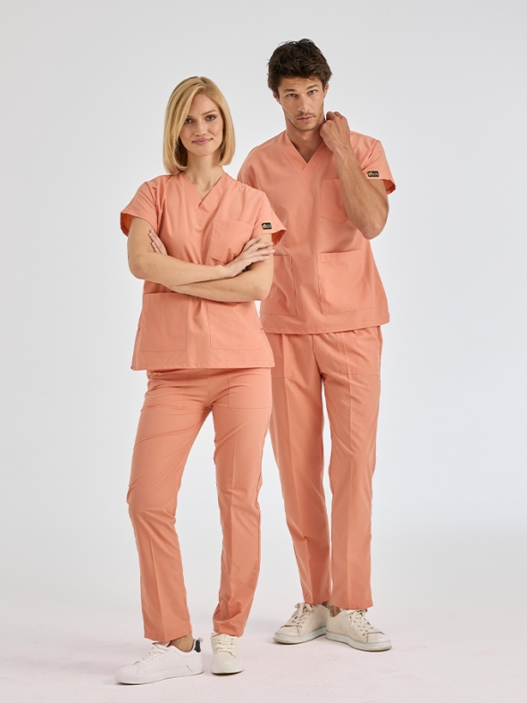 Somon Dr. Greys Doktor Hemşire Medikal Scrubs Takım Terikoton Kumaş