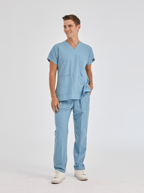 Rauchgrau Dr. Greys Medizinischer Scrubs Set für Ärzte und Pflege Polyester-Baumwoll-Mischgewebe