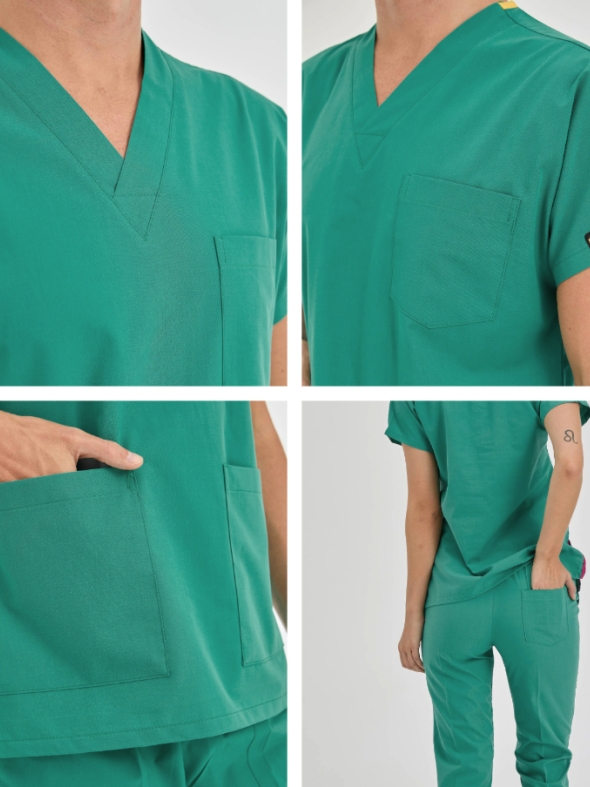 Ameliyathane Yeşili Dr. Greys Doktor Hemşire Medikal Scrubs Takım Terikoton Kumaş