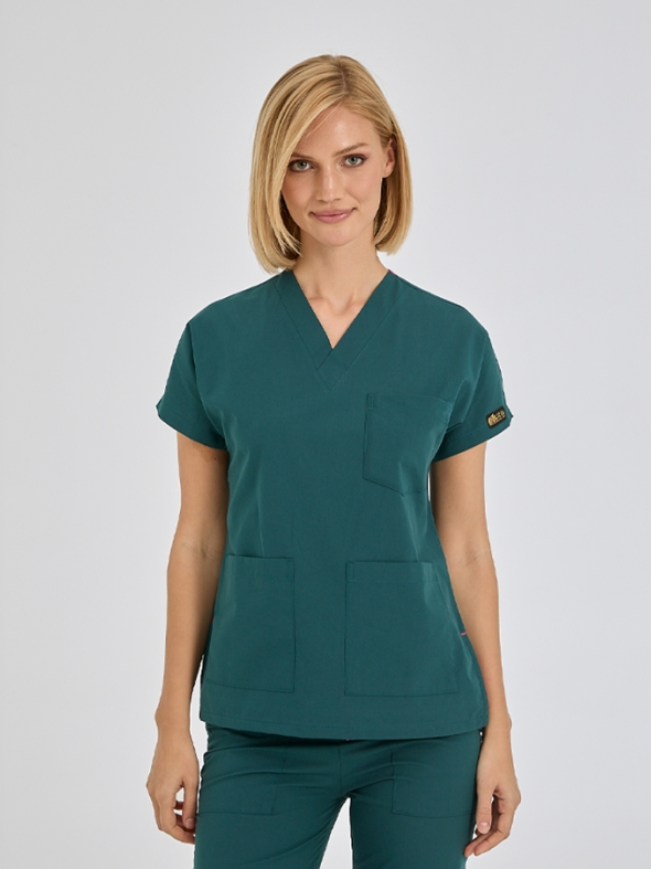 Petrolgrün Dr. Greys Medizinischer Scrubs Set für Ärzte und Pflege Polyester-Baumwoll-Mischgewebe