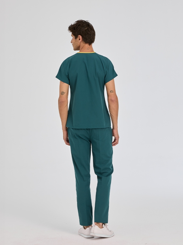 Petrol Green Dr. Greys Doctor Nurse Medical Scrubs Set Poly‑cotton blend fabric