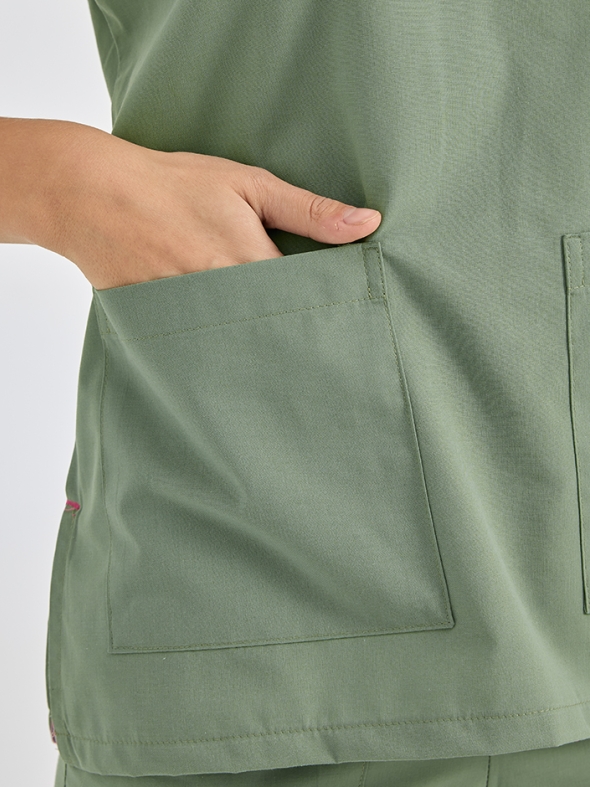 Salbeigrün Dr. Greys Medizinischer Scrubs Set für Ärzte und Pflege Polyester-Baumwoll-Mischgewebe