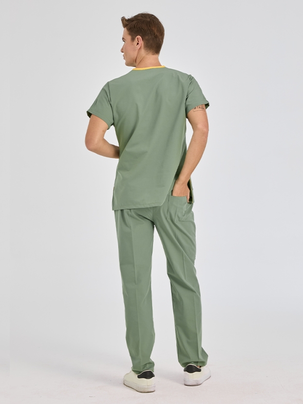Salbeigrün Dr. Greys Medizinischer Scrubs Set für Ärzte und Pflege Polyester-Baumwoll-Mischgewebe