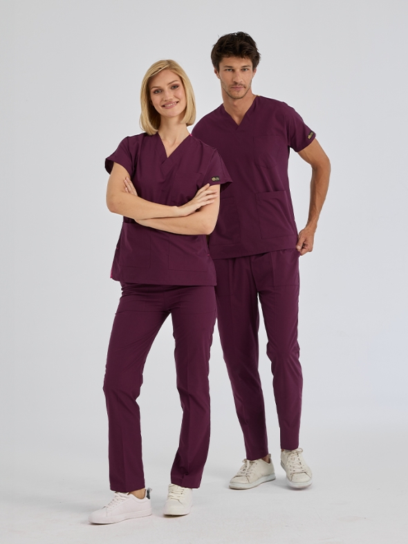 Mürdüm Dr. Greys Doktor Hemşire Medikal Scrubs Takım Terikoton Kumaş