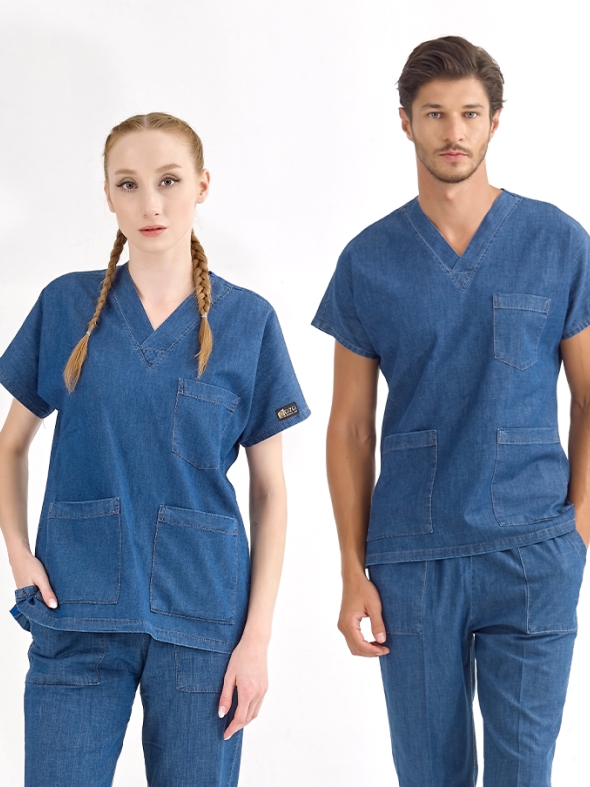 Kot Mavisi Tek Üst Medijean Dr. Greys Modeli (Gerçek Kot Kumaşı)