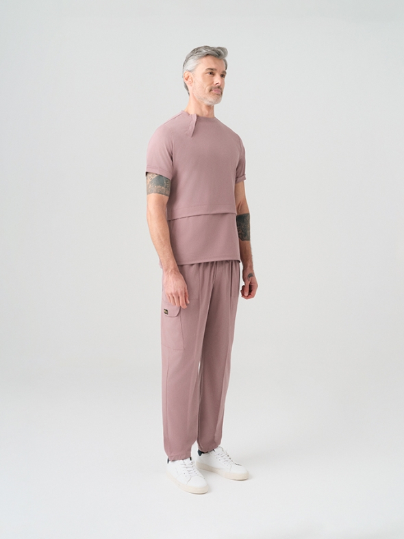 Dusty Rose Zero Doctor Nurse Medical Scrubs Set Best Lycra Fabric