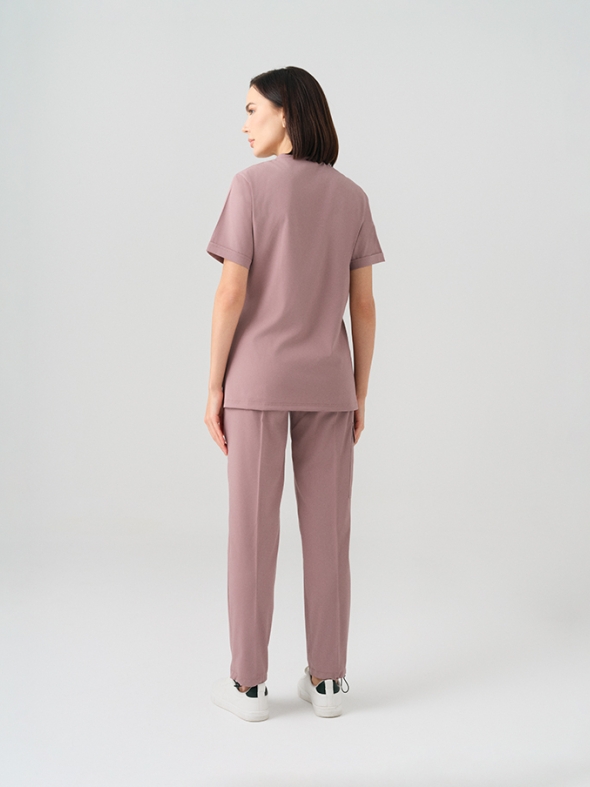 Dusty Rose Zero Doctor Nurse Medical Scrubs Set Best Lycra Fabric