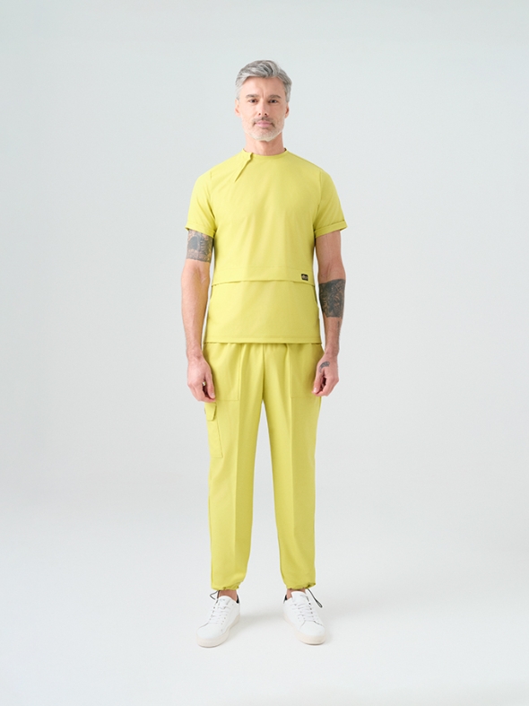 Neon Yeşil Zero Doktor Hemşire Medikal Scrubs Takım Best Likralı Kumaş