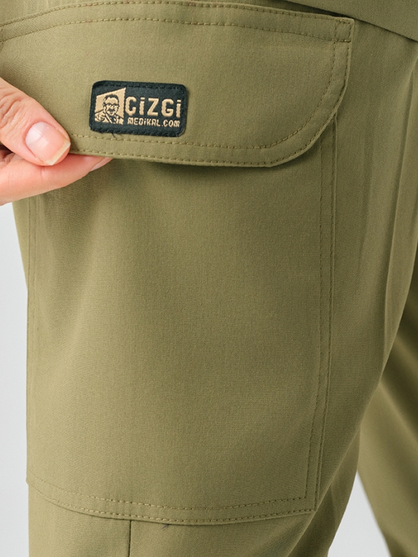 Khaki Zero Medizinischer Scrubs Set für Ärzte und Pflege Bester Lycra-Stoff