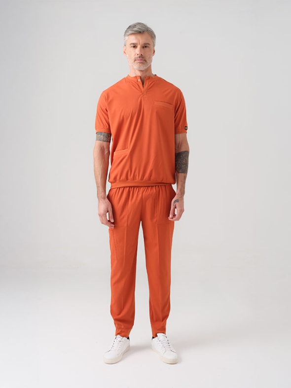 Kiremit Star Doktor Hemşire Medikal Scrubs Takım Best Likralı Kumaş