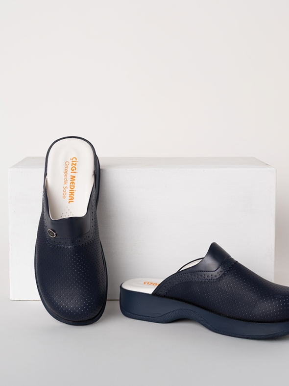 Marineblau Damen Doktor Hebamie Medikal Klassische Gelochte Medizinische Clogs