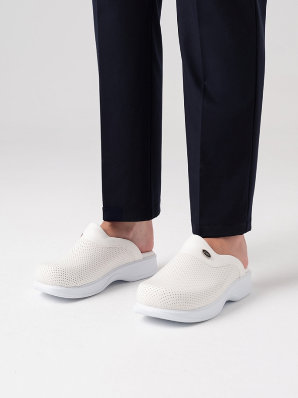 Weiß Damen Doktor Hebamie Medikal Klassische Gelochte Medizinische Clogs