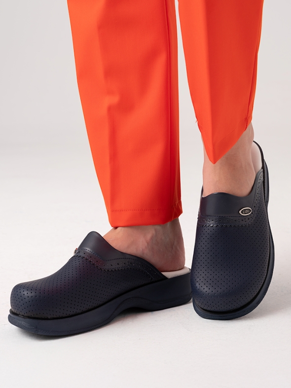 Marineblau Damen Doktor Hebamie Medikal Klassische Gelochte Medizinische Clogs