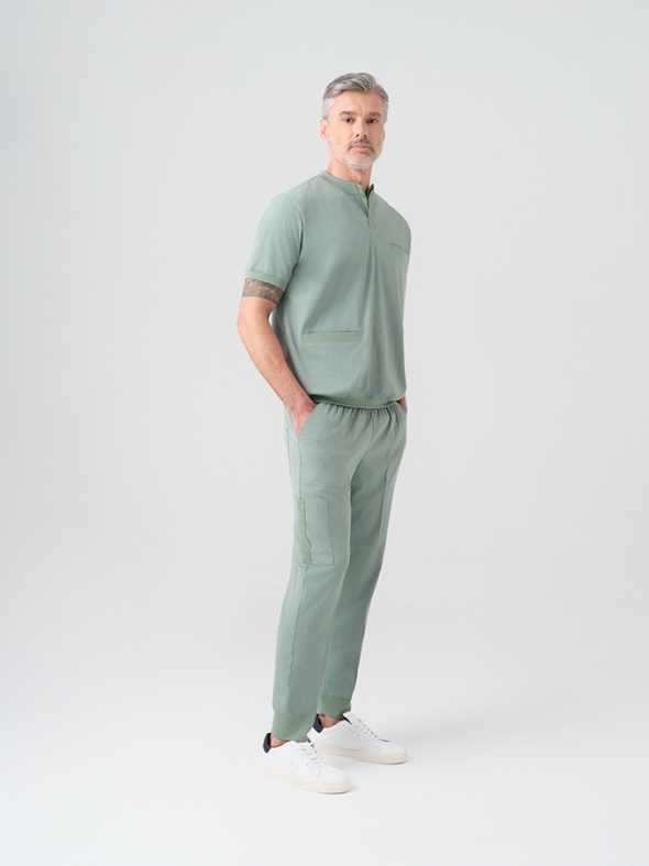 Mint Yeşili Star Doktor Hemşire Medikal Scrubs Takım Best Likralı Kumaş