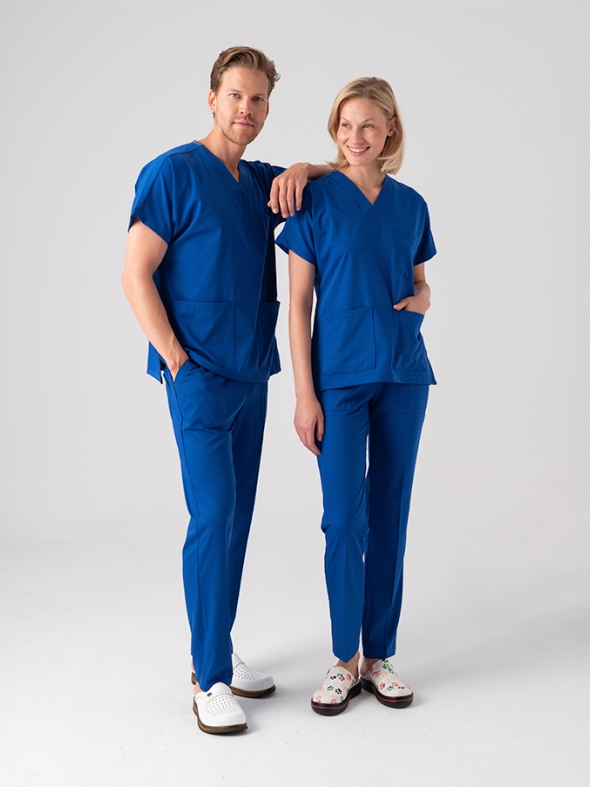 Saks Mavisi Dr. Greys Doktor Hemşire Medikal Scrubs Takım Best Likralı Kumaş