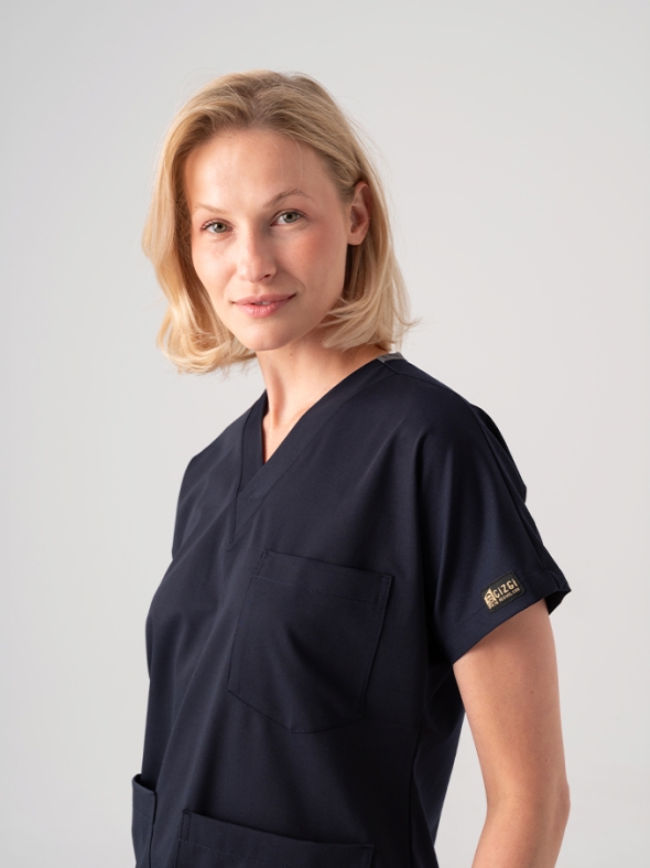 Navy Blue Dr. Greys Doctor Nurse Medical Scrubs Set Best Lycra Fabric