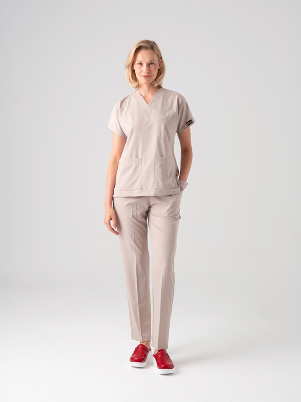 Kırmızı Kadın Doktor Hemşire Medikal Gold Fit Hakiki Deri Sabo Terlik