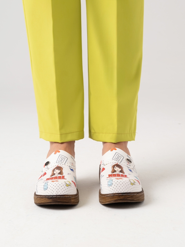 Nurse Baskılı Kadın Doktor Hemşire Medikal VivaColor Meslek Sabo Terlik