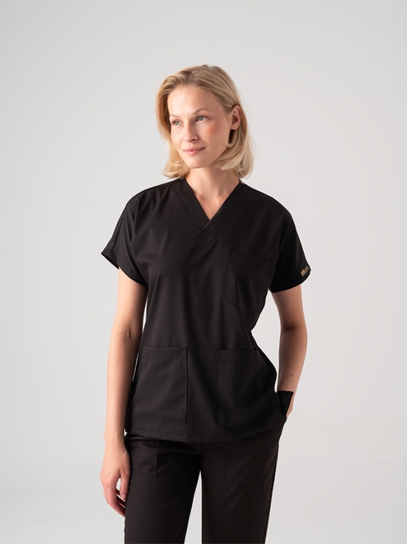 Black Dr. Greys Doctor Nurse Medical Scrubs Set Best Lycra Fabric
