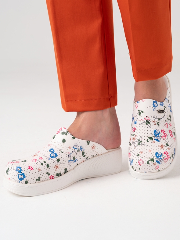 Цветущий Женские Доктор Медсестра Медицинские Сабо Plus Prestige с Узорами