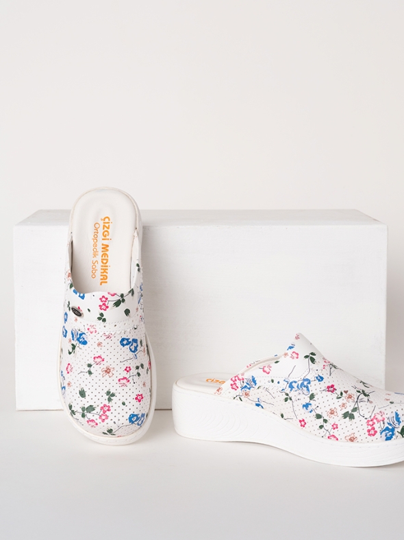 Цветущий Женские Доктор Медсестра Медицинские Сабо Plus Prestige с Узорами