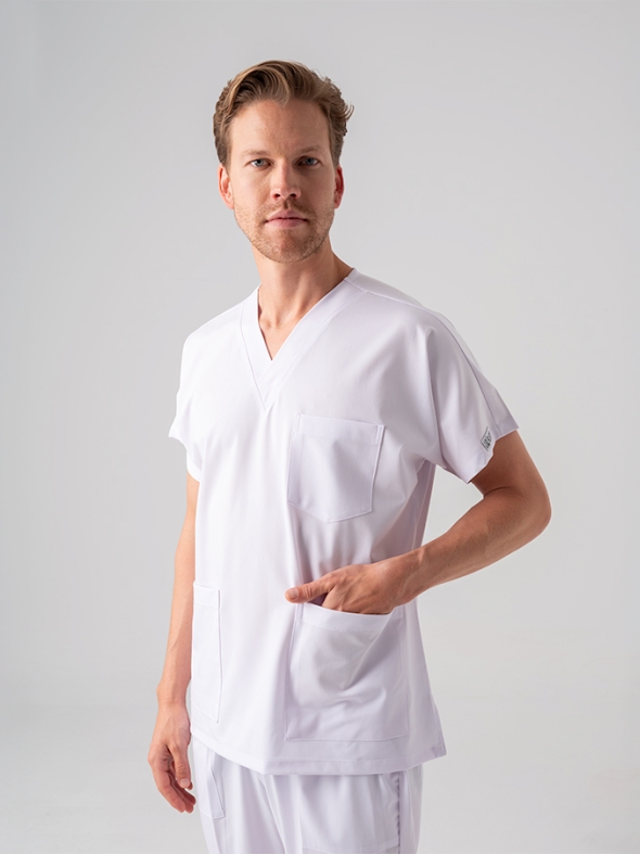 Beyaz Dr. Greys Doktor Hemşire Medikal Scrubs Takım Best Likralı Kumaş