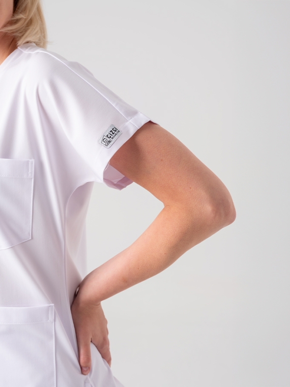 Beyaz Dr. Greys Doktor Hemşire Medikal Scrubs Takım Best Likralı Kumaş