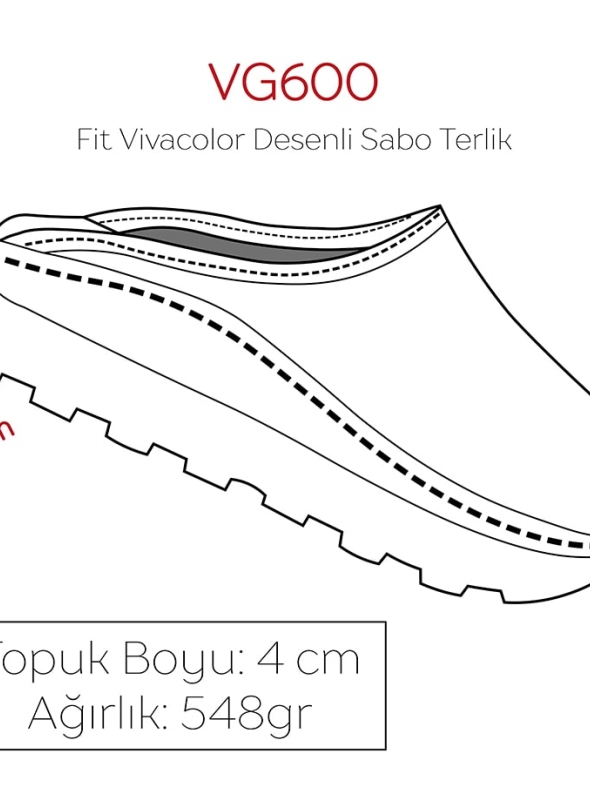 Kelebek Kadın Doktor Hemşire Medikal Fit Vivacolor Sabo Terlik