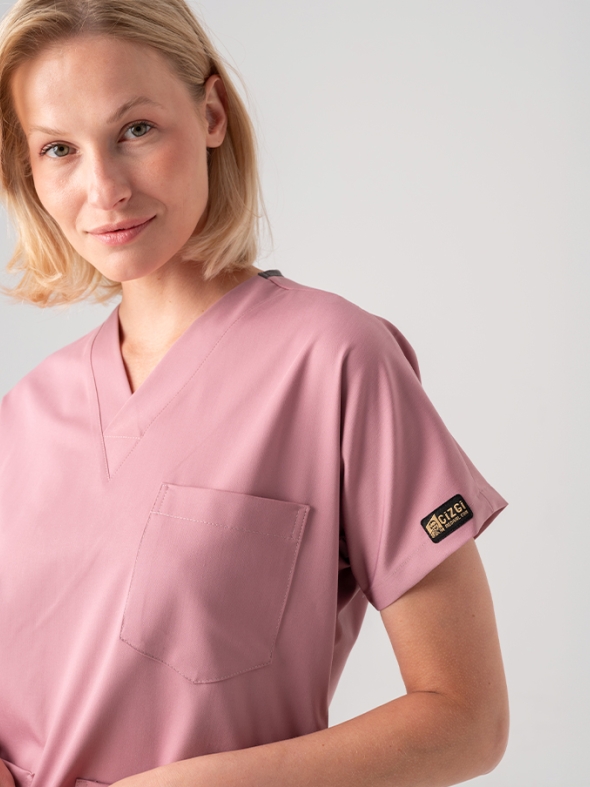 Gül Kurusu Dr. Greys Doktor Hemşire Medikal Scrubs Takım Best Likralı Kumaş