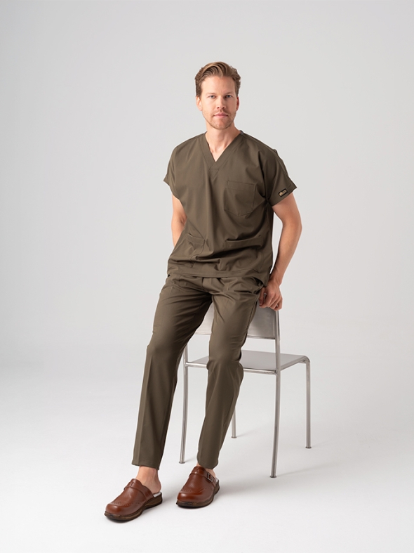 Khaki Dr. Greys Doctor Nurse Medical Scrubs Set Best Lycra Fabric