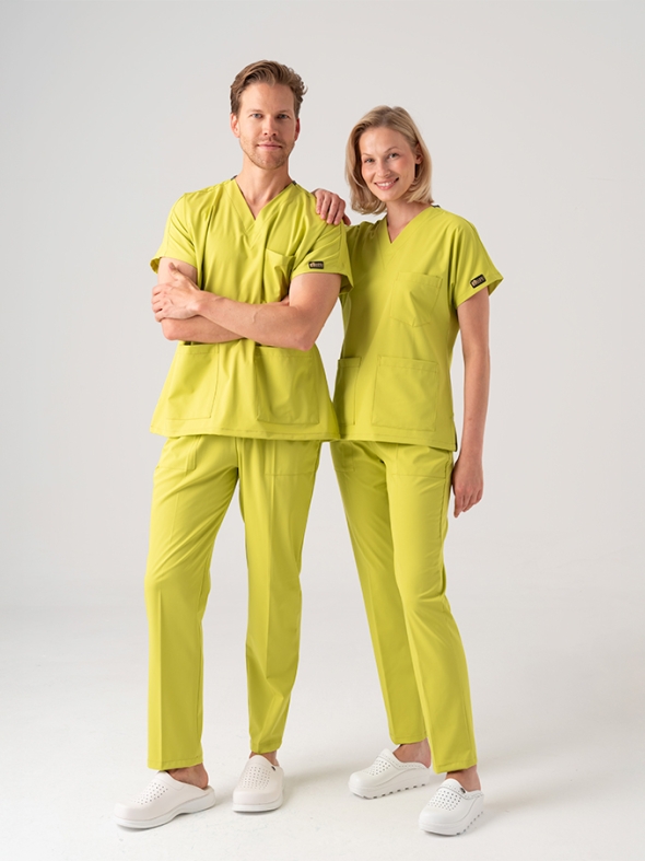 Neon Green Dr. Greys Doctor Nurse Medical Scrubs Set Best Lycra Fabric