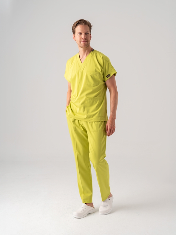 Neon Yeşil Dr. Greys Doktor Hemşire Medikal Scrubs Takım Best Likralı Kumaş