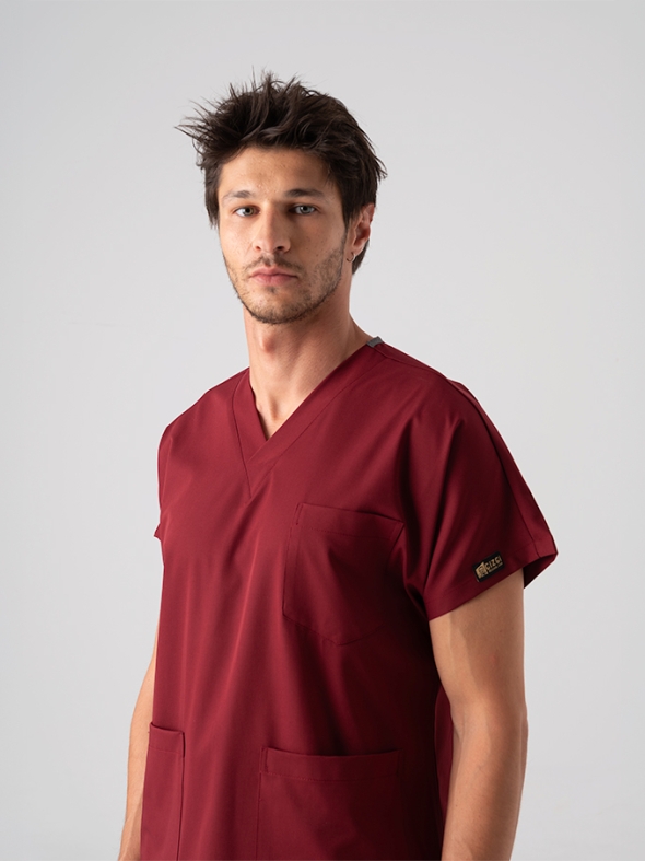 Bordo Dr. Greys Doktor Hemşire Medikal Scrubs Takım Best Likralı Kumaş