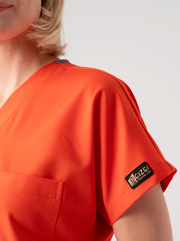 Bitter Orange Dr. Greys Doctor Nurse Medical Scrubs Set Best Lycra Fabric