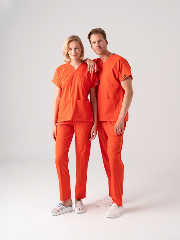 Bitter Orange Dr. Greys Doctor Nurse Medical Scrubs Set Best Lycra Fabric