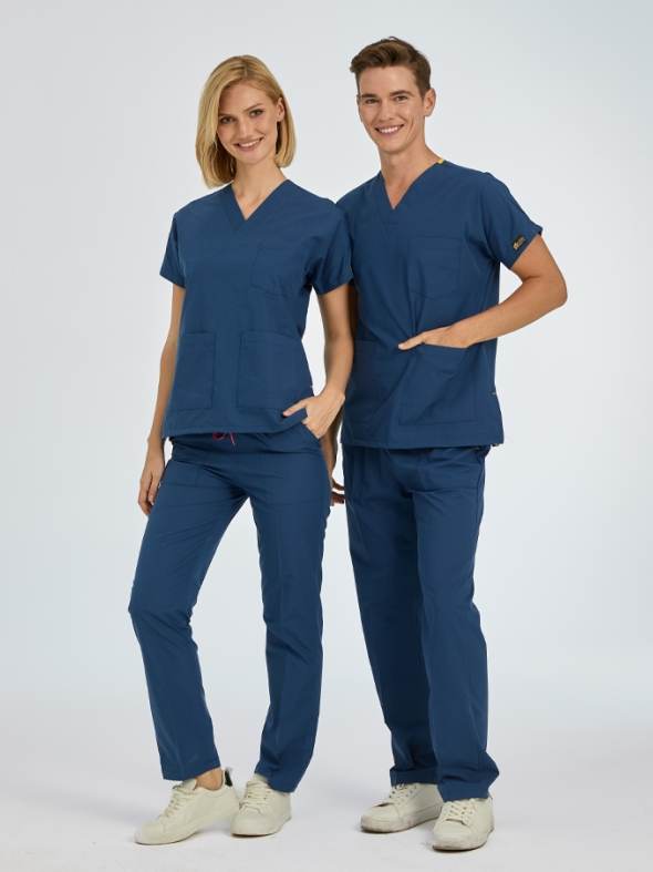 Petrolblau Dr. Greys Medizinischer Scrubs Set für Ärzte und Pflege Polyester-Baumwoll-Mischgewebe