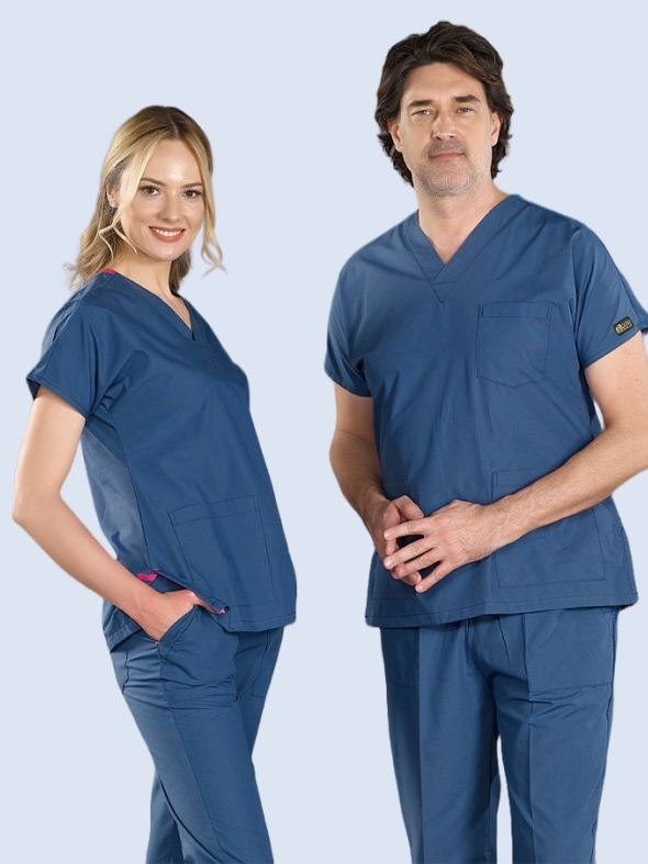 Petrolblau Dr. Greys Medizinischer Scrubs Set für Ärzte und Pflege Polyester-Baumwoll-Mischgewebe