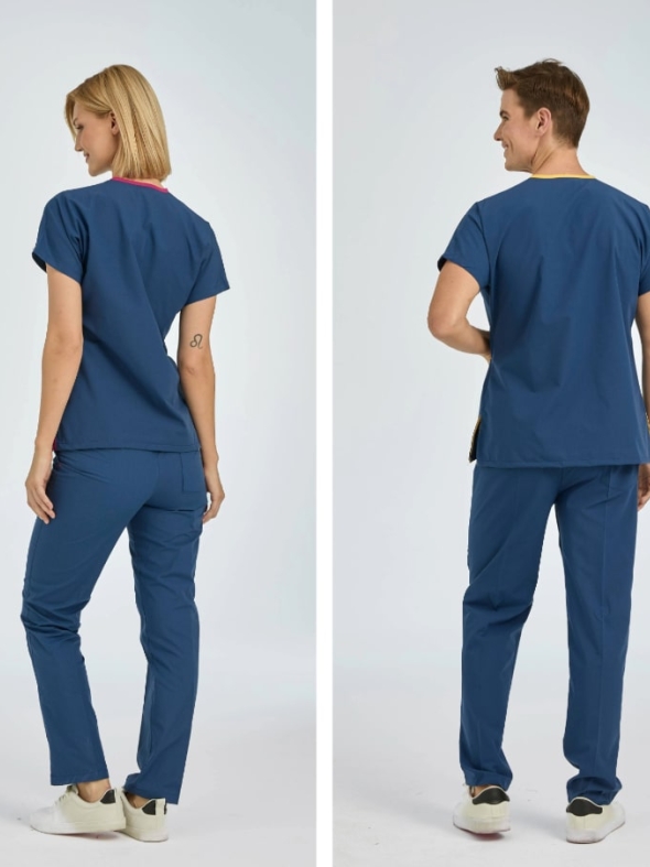 Petrolblau Dr. Greys Medizinischer Scrubs Set für Ärzte und Pflege Polyester-Baumwoll-Mischgewebe