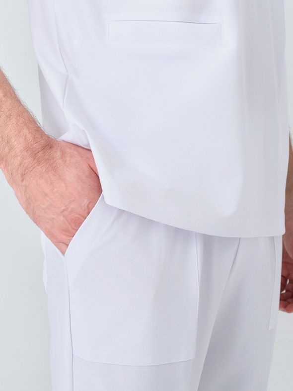 Beyaz Cool Doktor Hemşire Medikal Scrubs Takım Best Likralı Kumaş