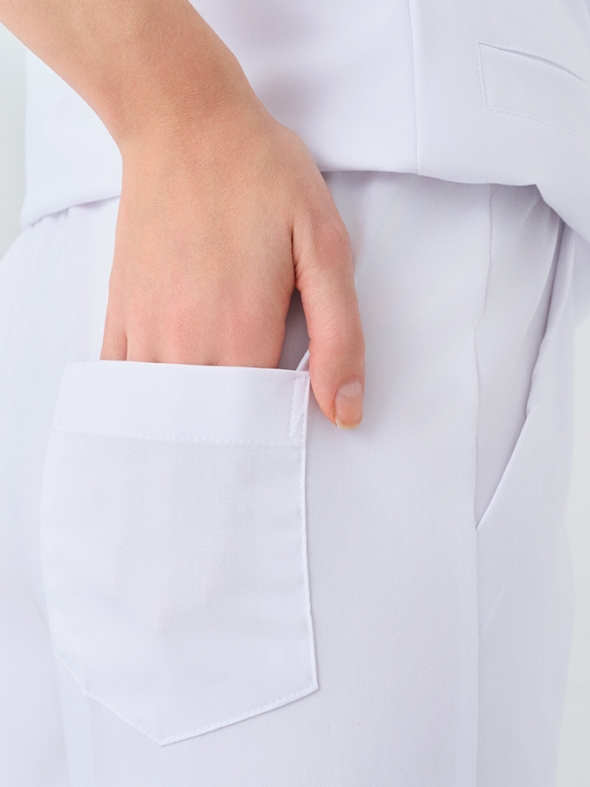 White Cool Doctor Nurse Medical Scrubs Set Best Lycra Fabric