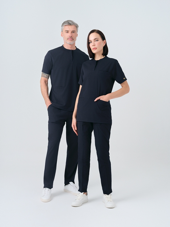 Темно-синий Медицинский Костюм Cool для Врачей и Медсестер Лучшая лайкровая ткань