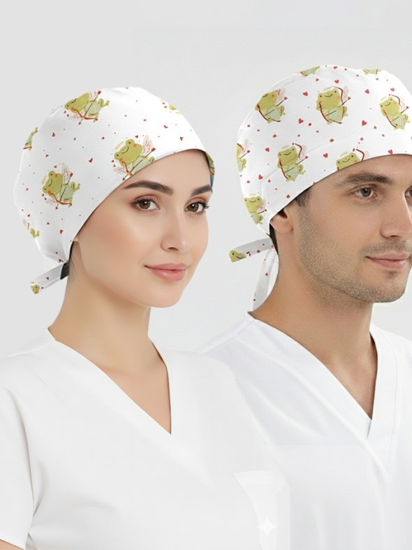 Aşk Kurbağası Desenli Bone (Cotton Likra Kumaş)