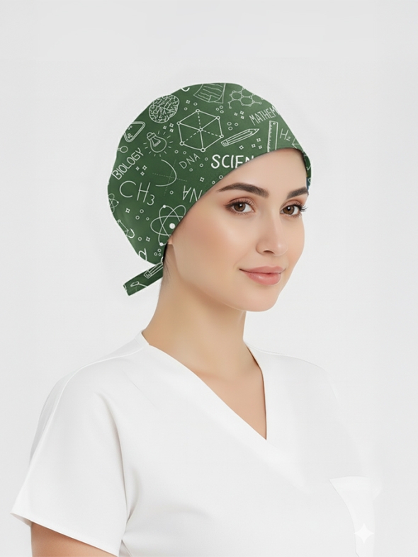 Bilim Dersleri Desenli Bone (Cotton Likra Kumaş)