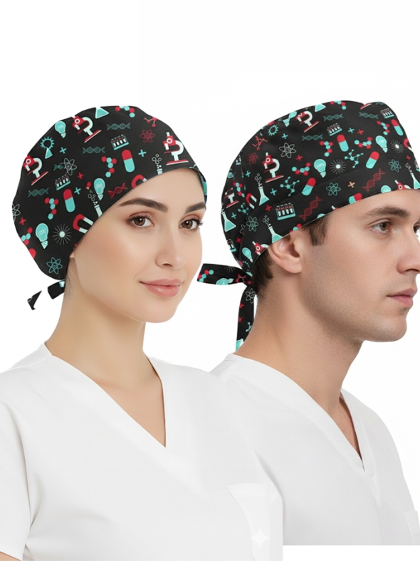 Deney Dünyası Desenli Bone (Cotton Likra Kumaş)