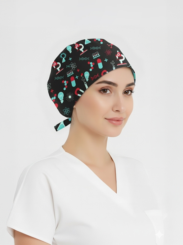 Deney Dünyası Desenli Bone (Cotton Likra Kumaş)