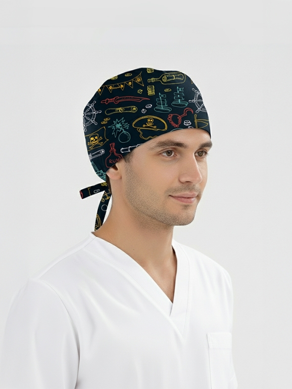 Hazine Avı Desenli Bone (Cotton Likra Kumaş)