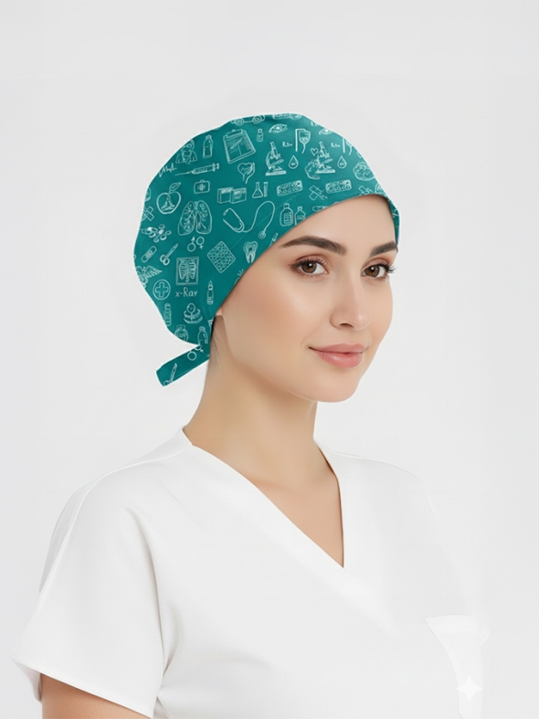 Klinik Çizgiler Desenli Bone (Cotton Likra Kumaş)