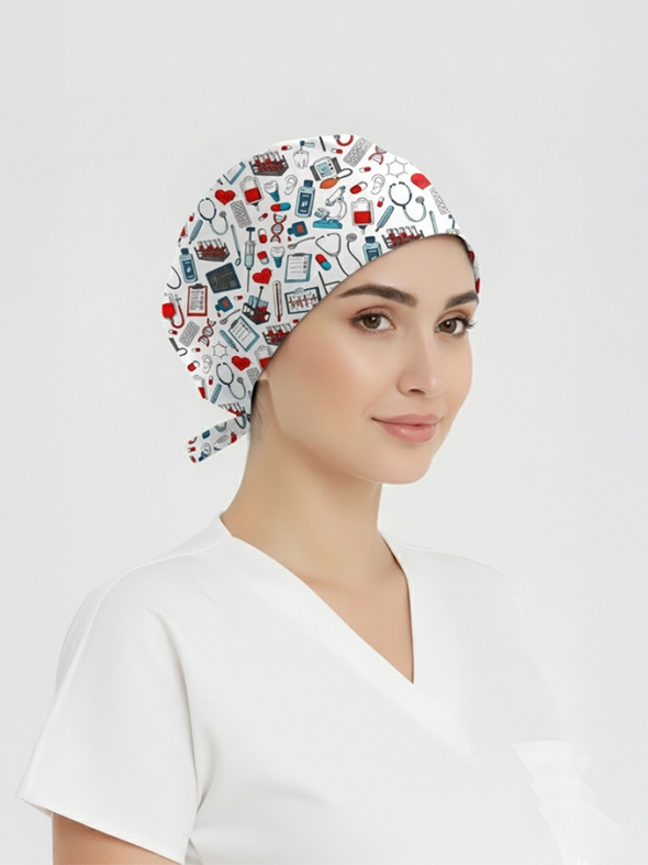 Medikal Desenli Bone (Cotton Likra Kumaş)